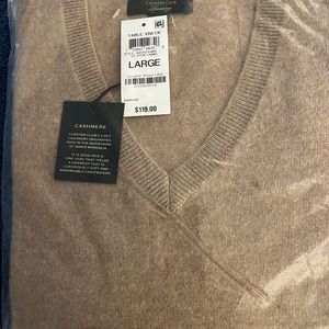 Charter club women’s 100 % cashmere V-Neck long sleeve sweater